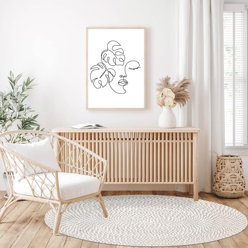 ECARPETGALLERY Braid weave Sienna Ivory Wool Rug - 3'2 x 3'2