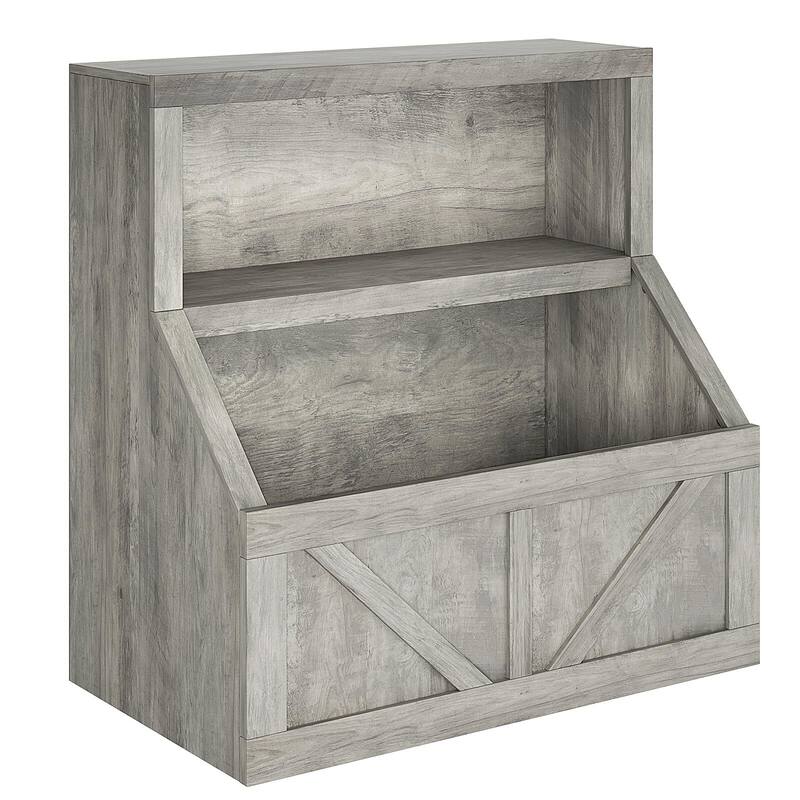 Kids Bookshelf and Toy Storage, Wooden Bookcase with Storage Cabinet and Toy Shelf