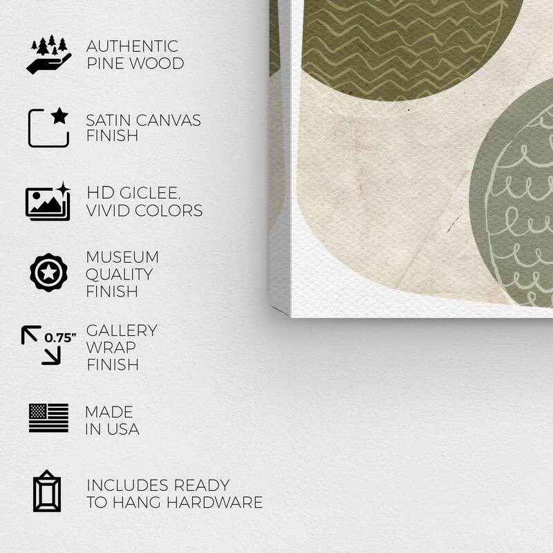 Wynwood Studio Canvas Abstract Ornaments White and Cream White Mid-Century Modern Wall Art Canvas Print