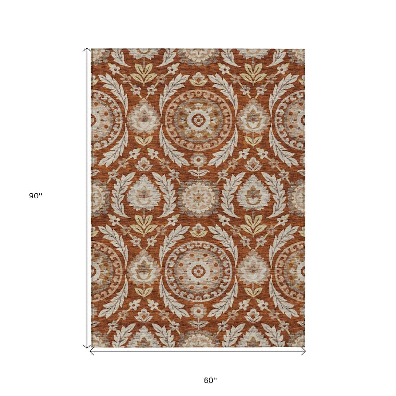 HomeRoots Floral Transitional Rectangle Outdoor Rug
