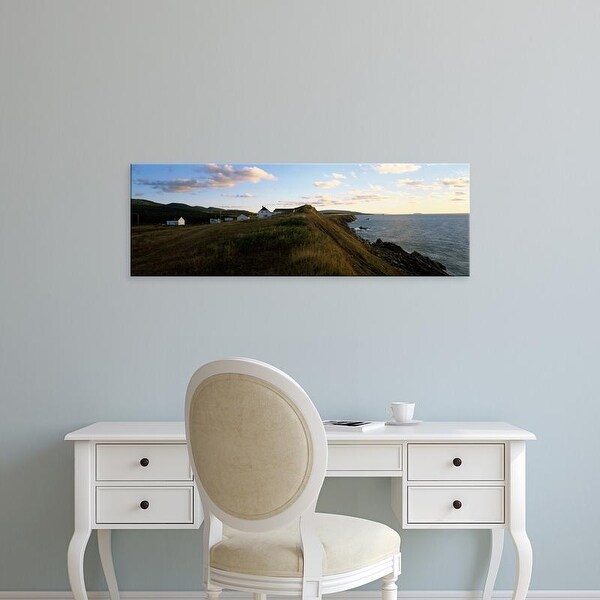 Easy Art Prints Panoramic Image 'Buildings on coast, Western coast, Cape Breton Island, Nova Scotia, Canada' Canvas Art
