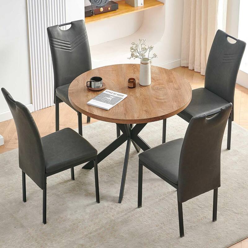 Howtai Upholstered PU Leather Home Kitchen Dining Chairs
