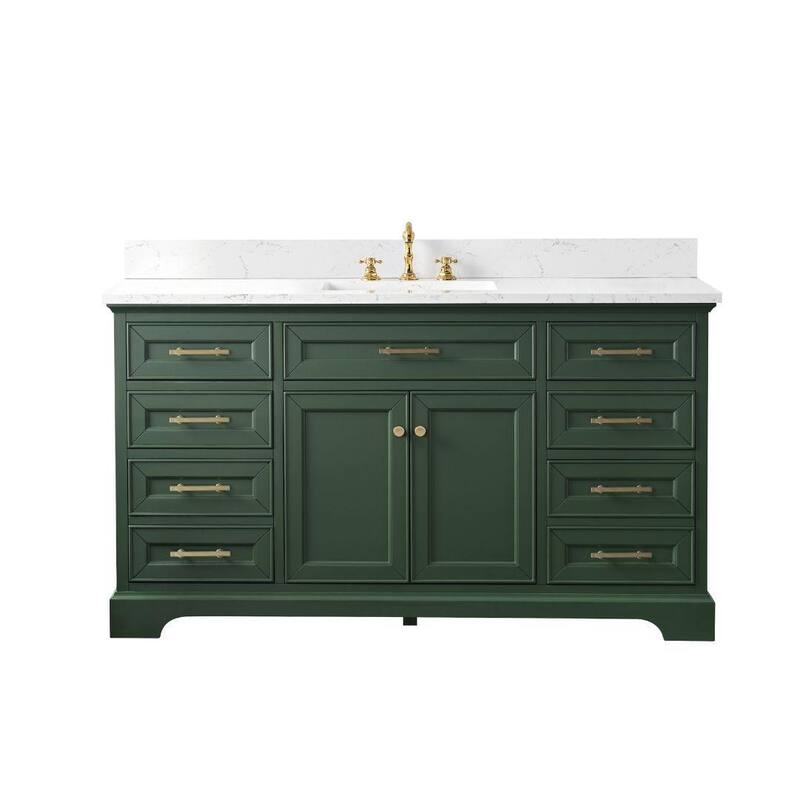 Sudio Design Thompson 60 Single Bathroom Vanity - 60-inch Single Sink - Evergreen
