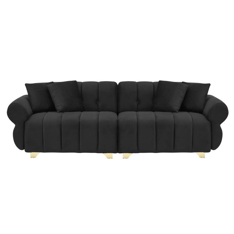 89.37" Velvet Three-Seater Upholstered Sofa