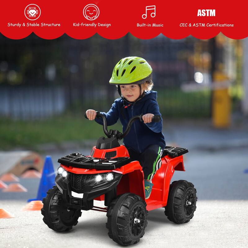 Gymax Kids Ride On Car 6V Battery Powered ATV w/4 Anti-skid Wheels