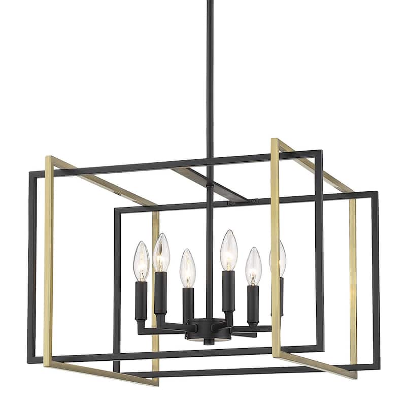 Golden Lighting Tribeca 6 Light 21" Wide Taper Candle Pendant