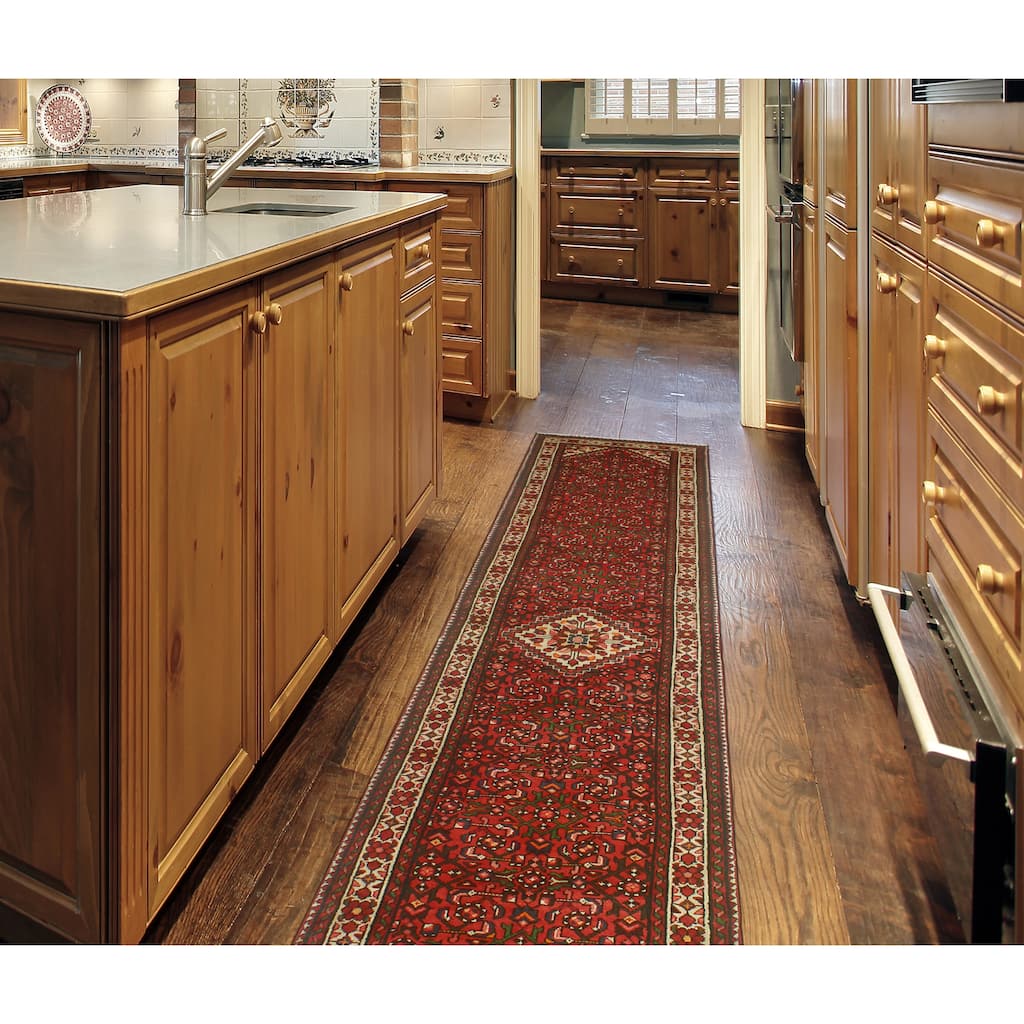 Fine Vintage Distressed Amorica Red/Ivory Runner - 2'10" x 13'3"