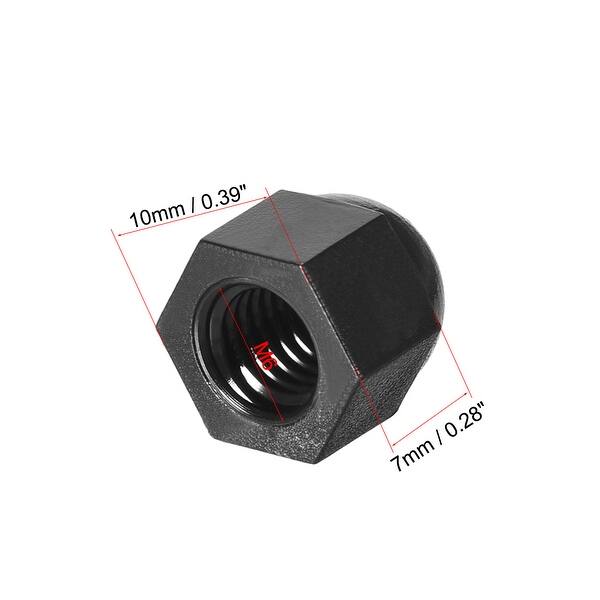 M6 Cap Nut, Hex Acorn Dome Head Nuts for Screws Bolts Nylon Black 10
