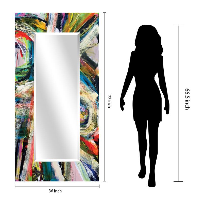 Abstract Rectangular Beveled Wall Mirror, Leaner,Large Mirror, Bathroom Mirror,Cheval Mirror,Ready to Hang