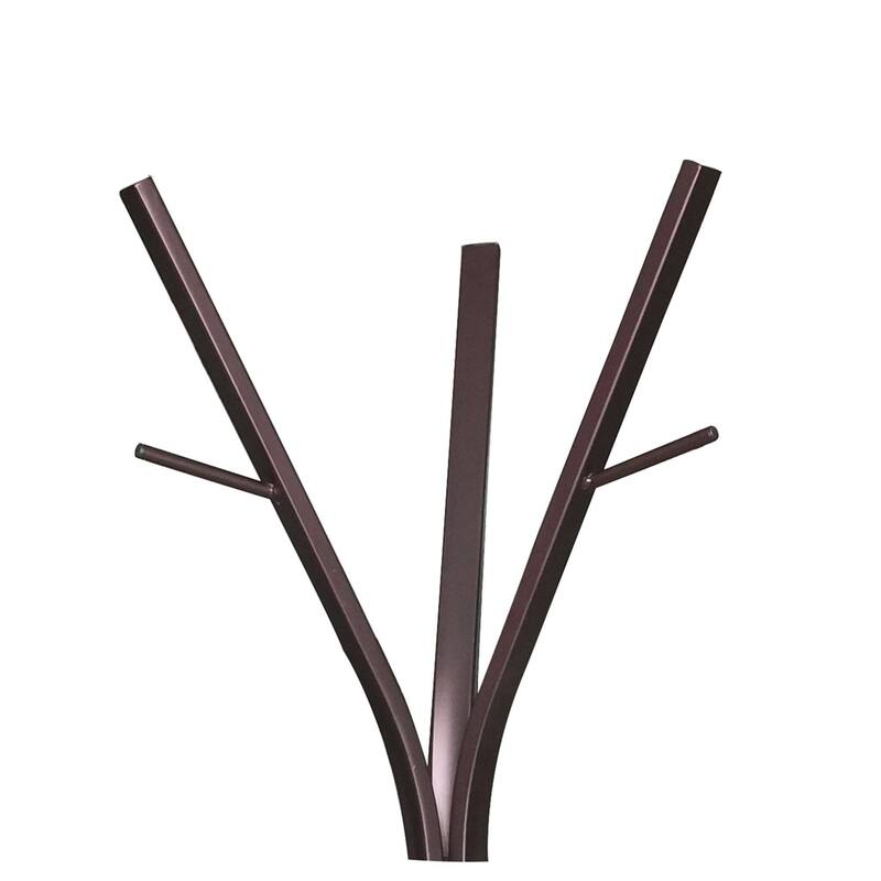 Metal 12 Hook Standing Coat & Hat Rack, Bronze