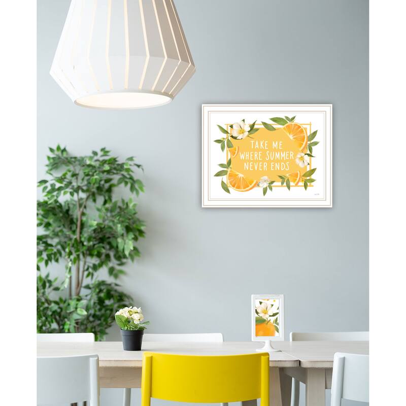 TrendyDecor4U Contemporary "Take Me Where Summer Never Ends" Framed Print Wall Art