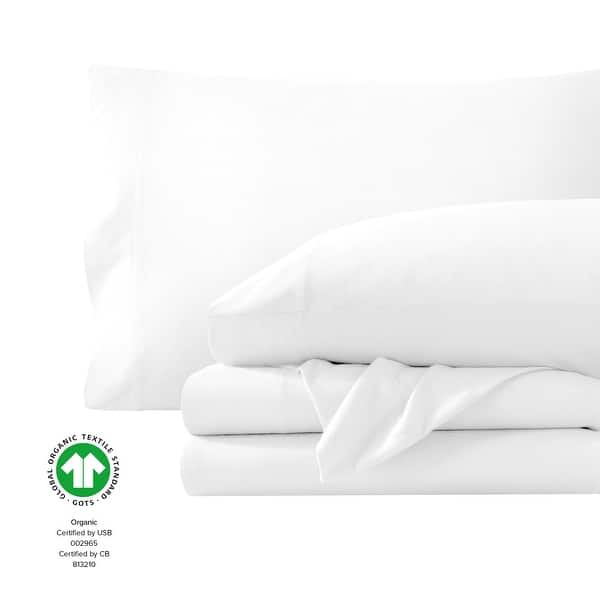 Full Size White Sheet Set Bare Home Organic Cotton Jersey