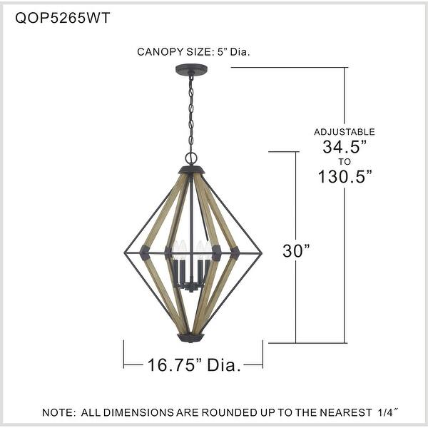 Quoizel Oversized Western Bronze 4-light Pendant