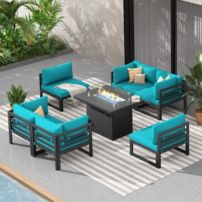 FINCATI Aluminum Outdoor Patio Furniture Conversation Sectional Sofa Set