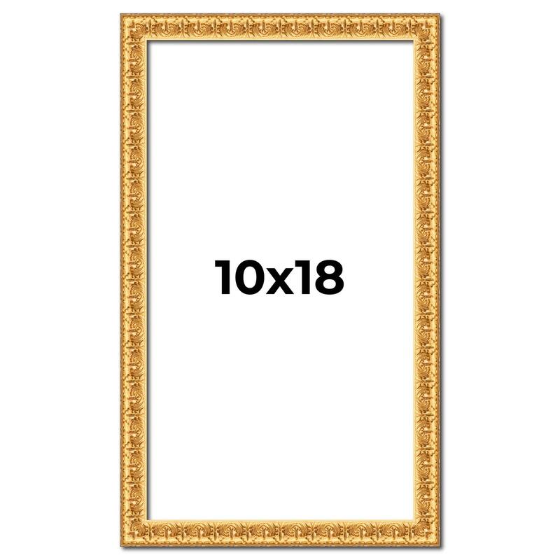 10x18 Frame Gold Real Wood Picture Frame Width 1 inches | Interior