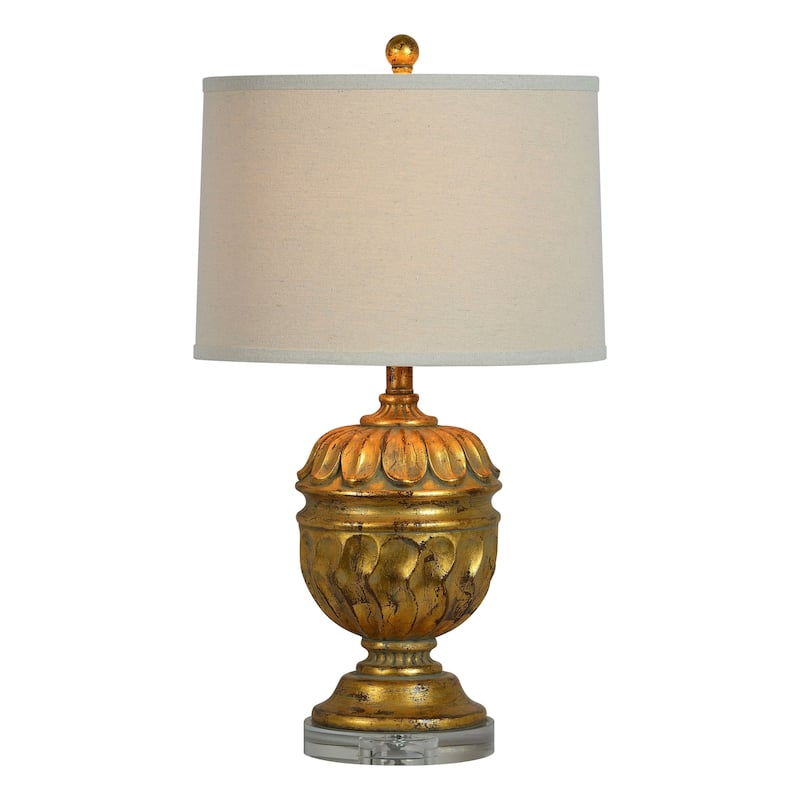 Roland 26" Table Lamps with Linen Shade, Antique Gold (Set of 2)