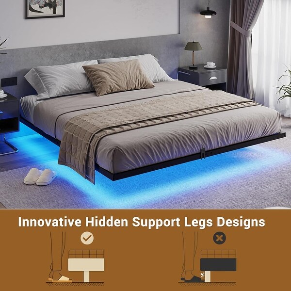 Bed with lights under hotsell