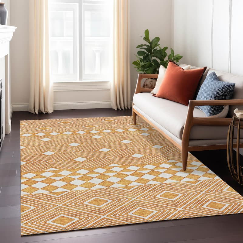 Machine Washable Indoor/ Outdoor Chantille Moroccan Boho Rug