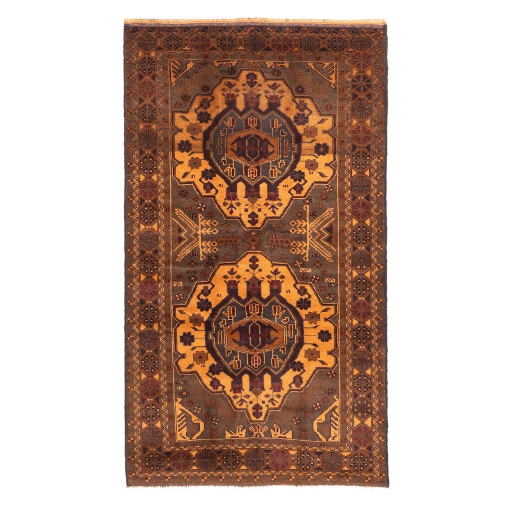 ECARPETGALLERY Hand-knotted Teimani Brown Wool Rug - 3'10 x 6'11