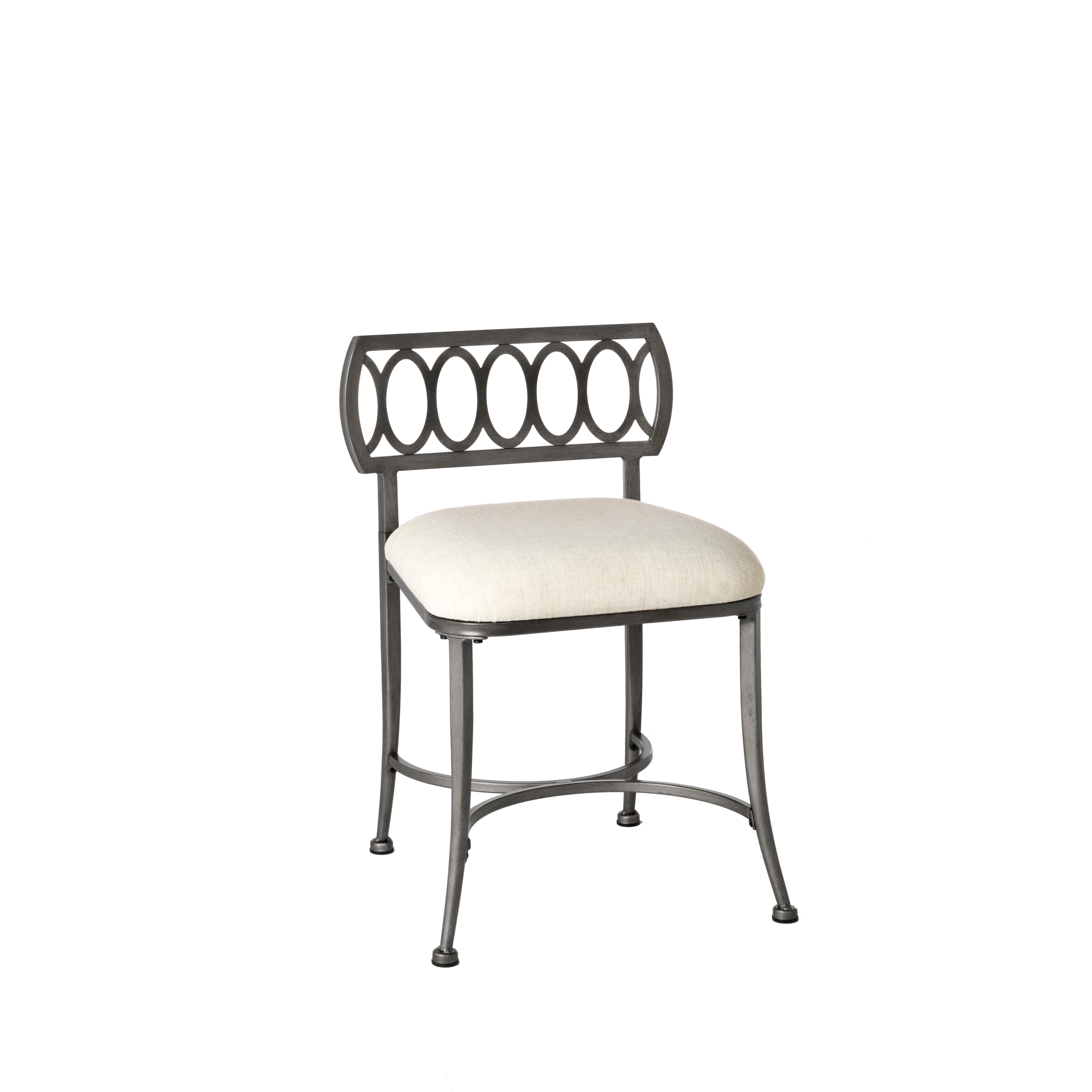 Shop Hillsdale Canal Street Metal Vanity Stool On Sale Overstock 23600669 Pewter 17 X 17 X 26