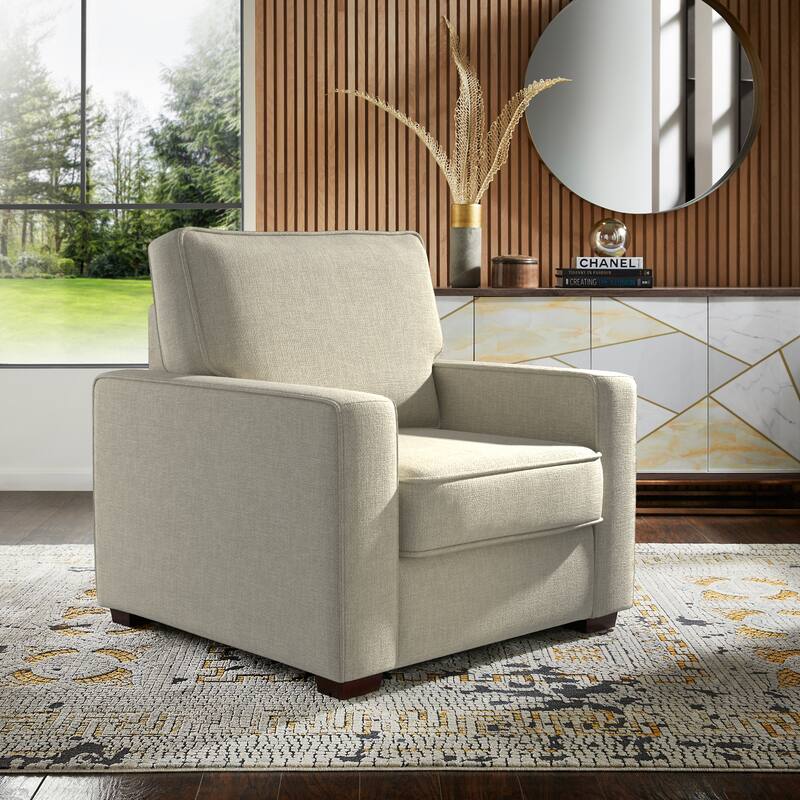 Roros Fabric Upholstered Square Arm Chair by iNSPIRE Q Classic