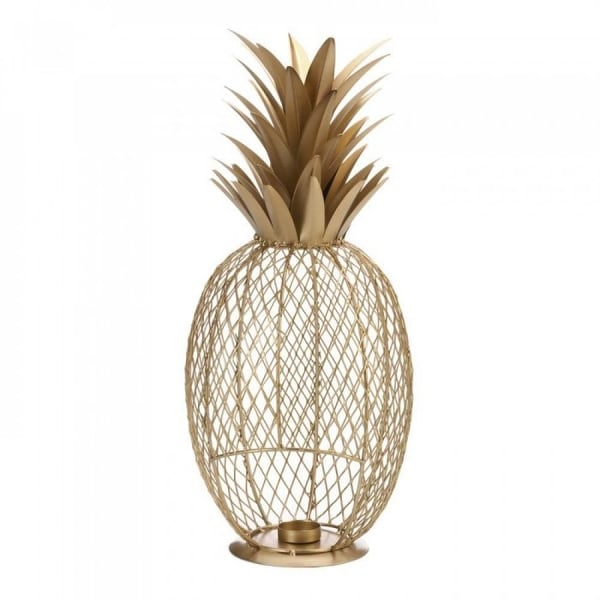 Gold Lace Pineapple Candle Holder