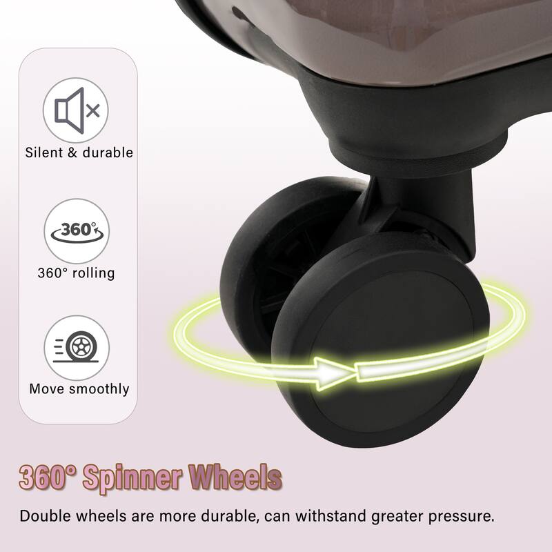 Hardshell Luggage Set 3 Piece, Expandable Glossy Suitcases w/Spinner Wheels and TSA Lock, Lightweight Durable PC+ABS for Travel