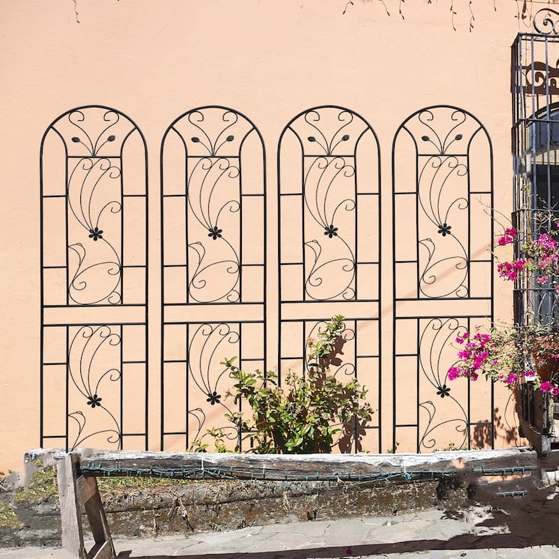 4 Pack Metal Garden Trellis 86.7in x 19.7in Rustproof Trellis