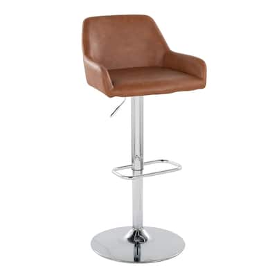 Porch & Den Galotti Adjustable Bar Stool with Rounded Rectangle Footrest (Set of 2)
