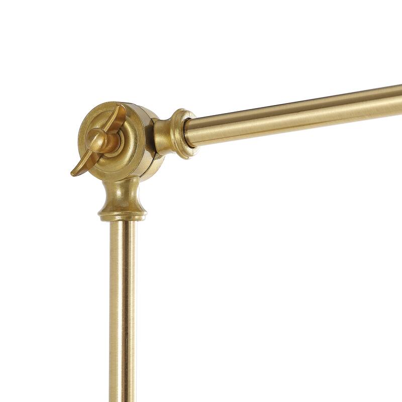 WINGBO 1-Light Vintage Adjustable Swing Arm Wall Sconce with Shade