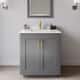 Option Dark Gray / White Quartz Top / Brushed Gold
