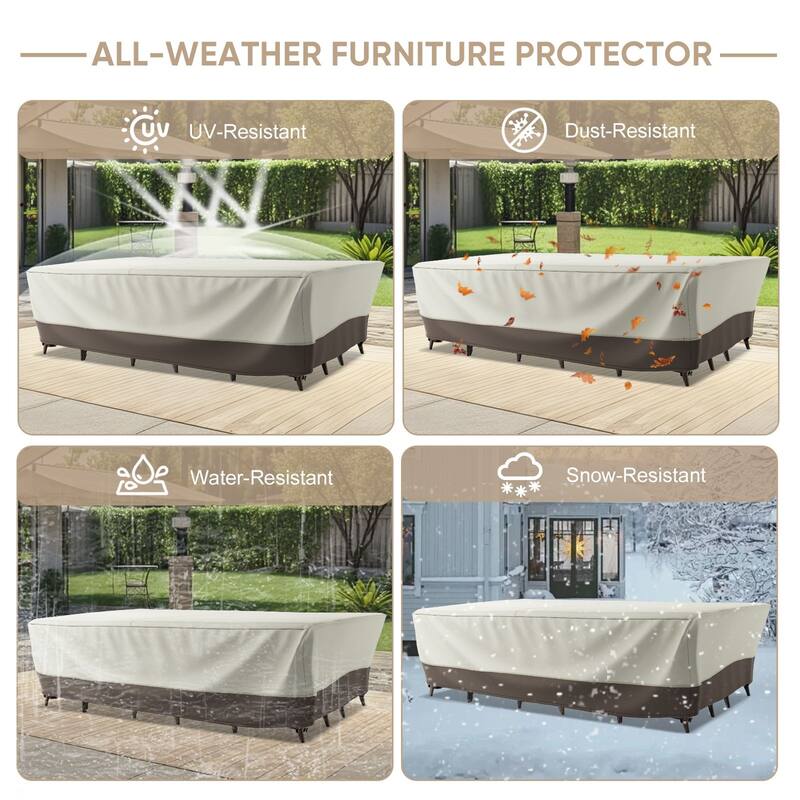 Meyreso Waterproof Heavy Duty Patio Furniture Cover, 600D Oxford, Breathable & Windproof