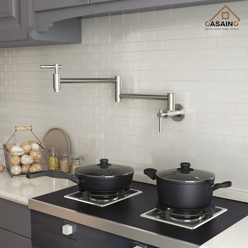1.8 GPM Wall Mounted Pot Filler Kitchen Sink Faucet