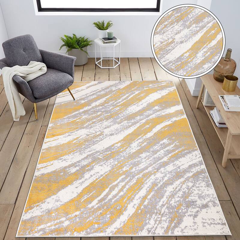 World Rug Gallery Modern Abstract Swirl Area Rug