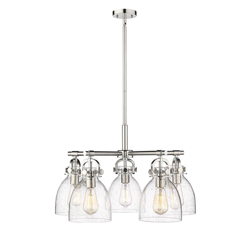 Innovations Lighting Newton Bell - 5 Light 7" Stem Hung Chandelier