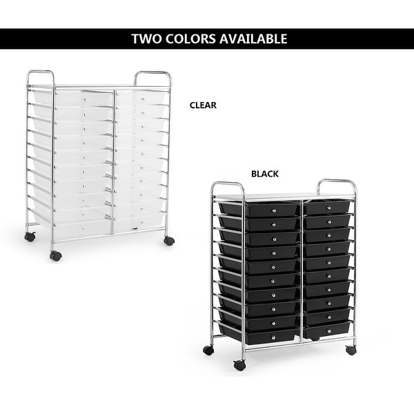 Costway 20 Drawers Rolling Cart Storage Scrapbook Paper Studio Organizer Bins Clear. Opens flyout.