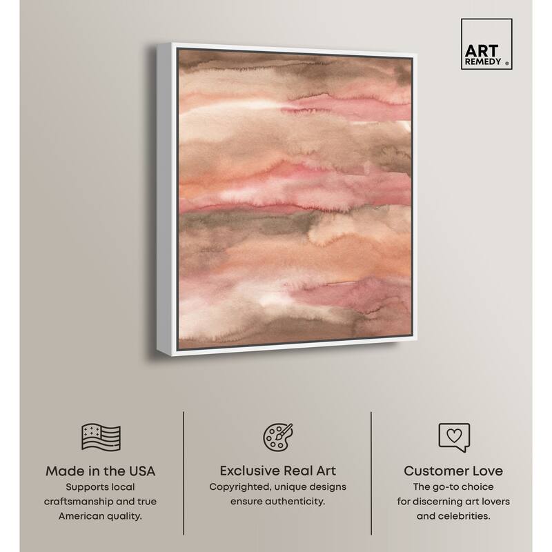 Art Remedy Loose Powder Framed Boho Abstract 1 Piece Canvas Wall Art