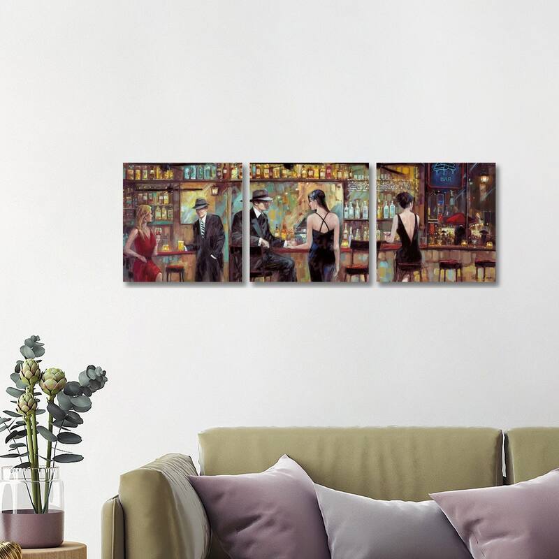 iCanvas "Happy Hour" by Ruane Manning 3-Piece Canvas Wall Art Set - 16x48x1.5