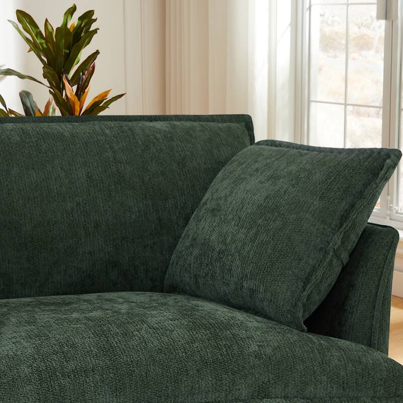 Roomfitters 47.2" Oversized Accent Chair, Chenille Armchair with Deep Wide Seat, Throw Pillows, Modern Lounge Sofa