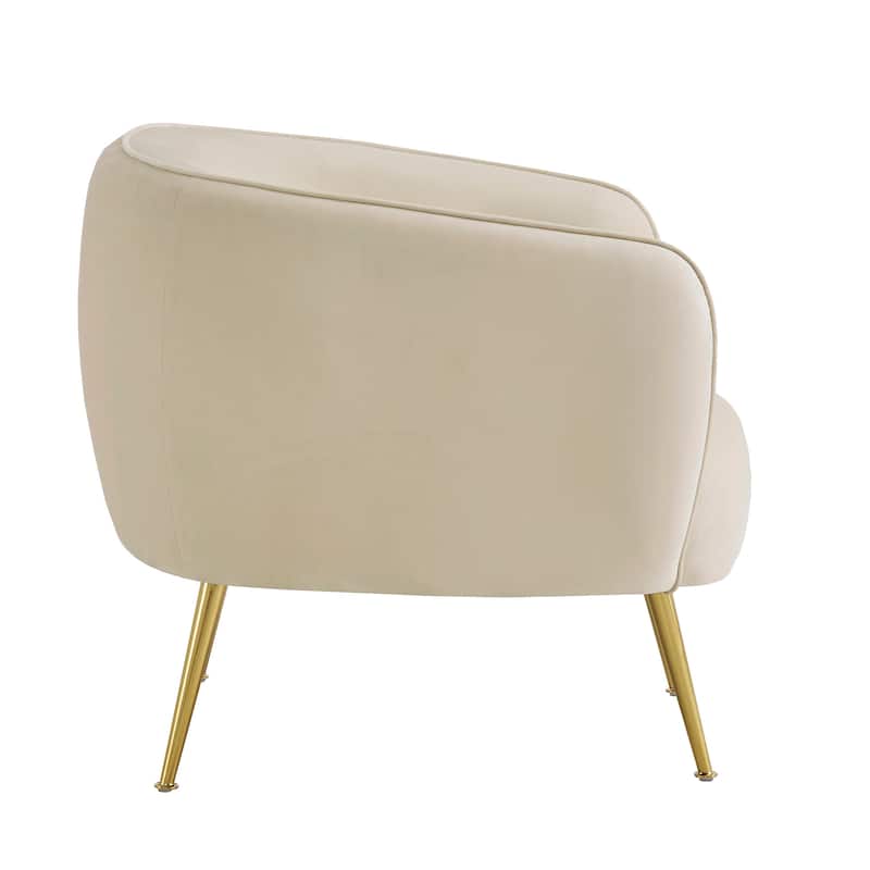Roman Brass Finish Velvet Upholstered Accent Chair by iNSPIRE Q Bold