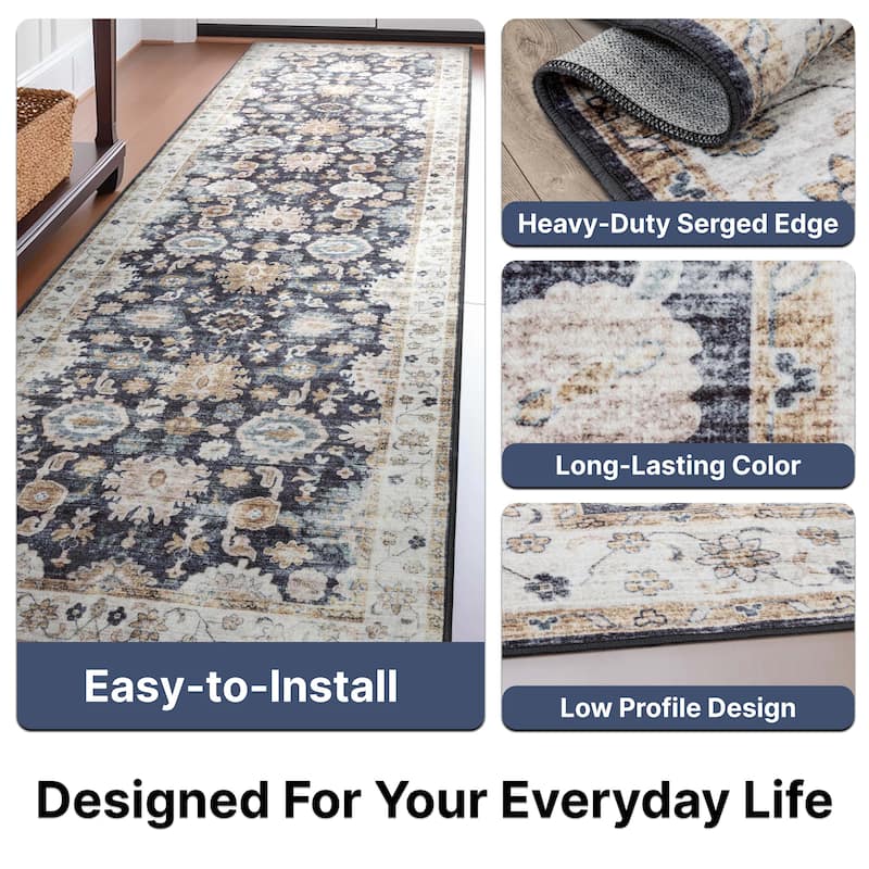 Well Woven Elle Basics Gala Vintage Botanical Washable Rug