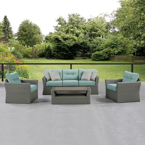 Ove Decors Isabella 4-Piece Conversation Set in Dark Wicker