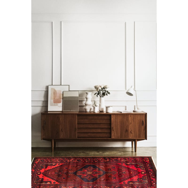 ECARPETGALLERY Hand-knotted Andelz Red Wool Rug - 4'3 x 6'11