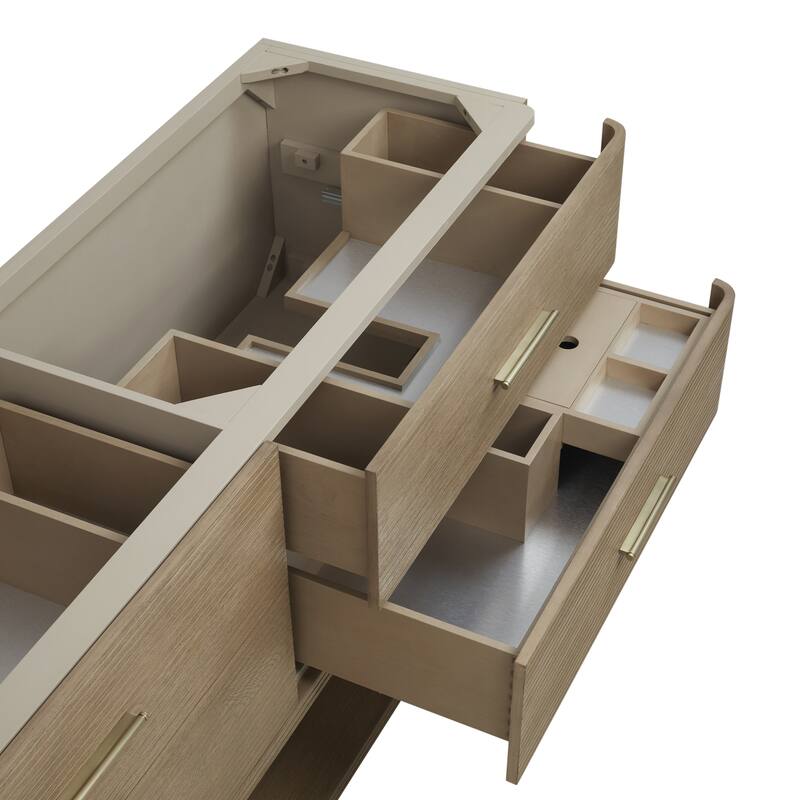 James Martin Vanities Lucian 72" Double Vanity, Pebble Oak