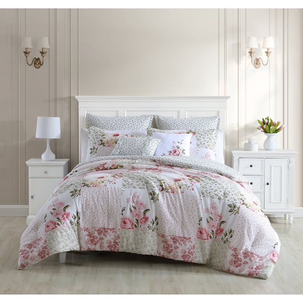 Laura Ashley Ailyn Cotton Pink Comforter Bonus Set
