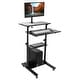 preview thumbnail 8 of 6, Mount-It Mobile Stand Up Desk / Height Adjustable Computer Rolling Presentation Cart With Monitor Arm , Black