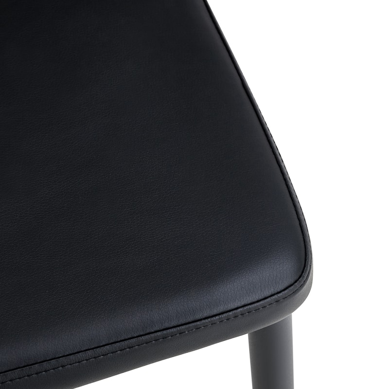 Modern Dining Chairs Set of 6, with PU Upholstered Seat and Metal Legs