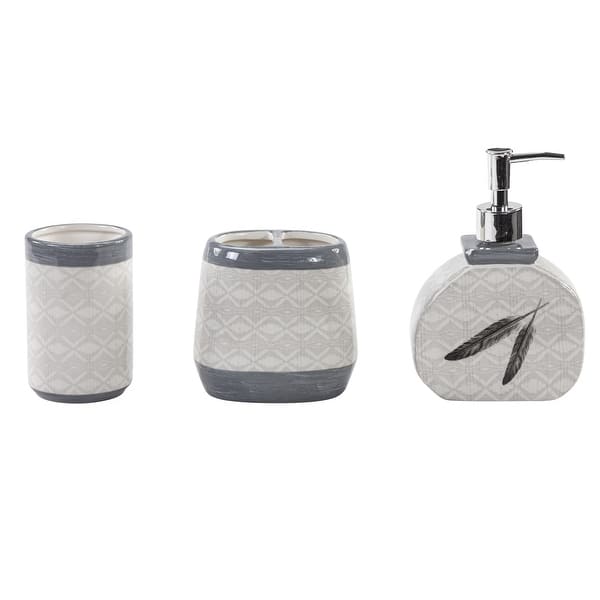slide 2 of 2, Paseo Road by HiEnd Accents Feather Design Countertop Bathroom Set, 3PC