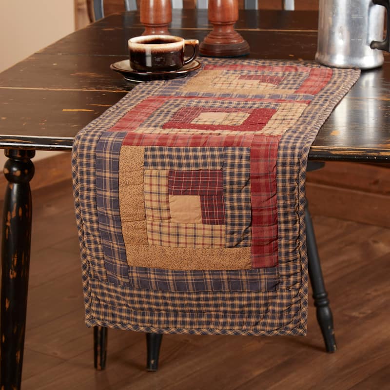 Millsboro Log Cabin Block Quilted Runner - 13x36