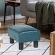 preview thumbnail 21 of 20, Adeco Faux Leather Ottoman Foot Rest Stool Square Padded Seat Ottoman Peacock Blue